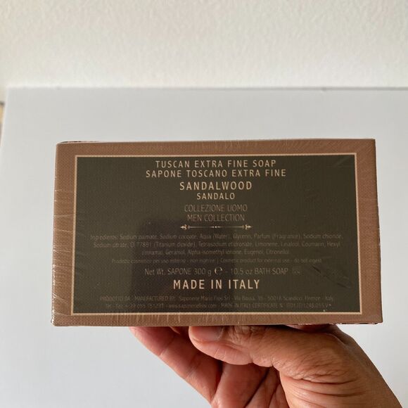 Handmade Tuscany Soap for Men's Sandalwood Bar Box‎ 10.5oz. - Picture 3 of 3